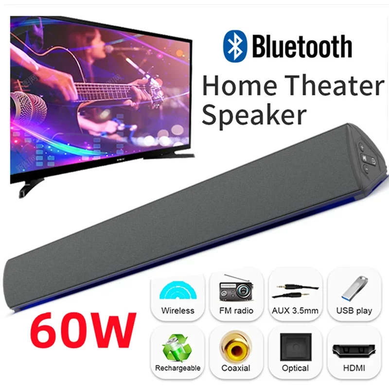 Audio Music Game - 60W Wireless TV PC Soundbar Bluetooth