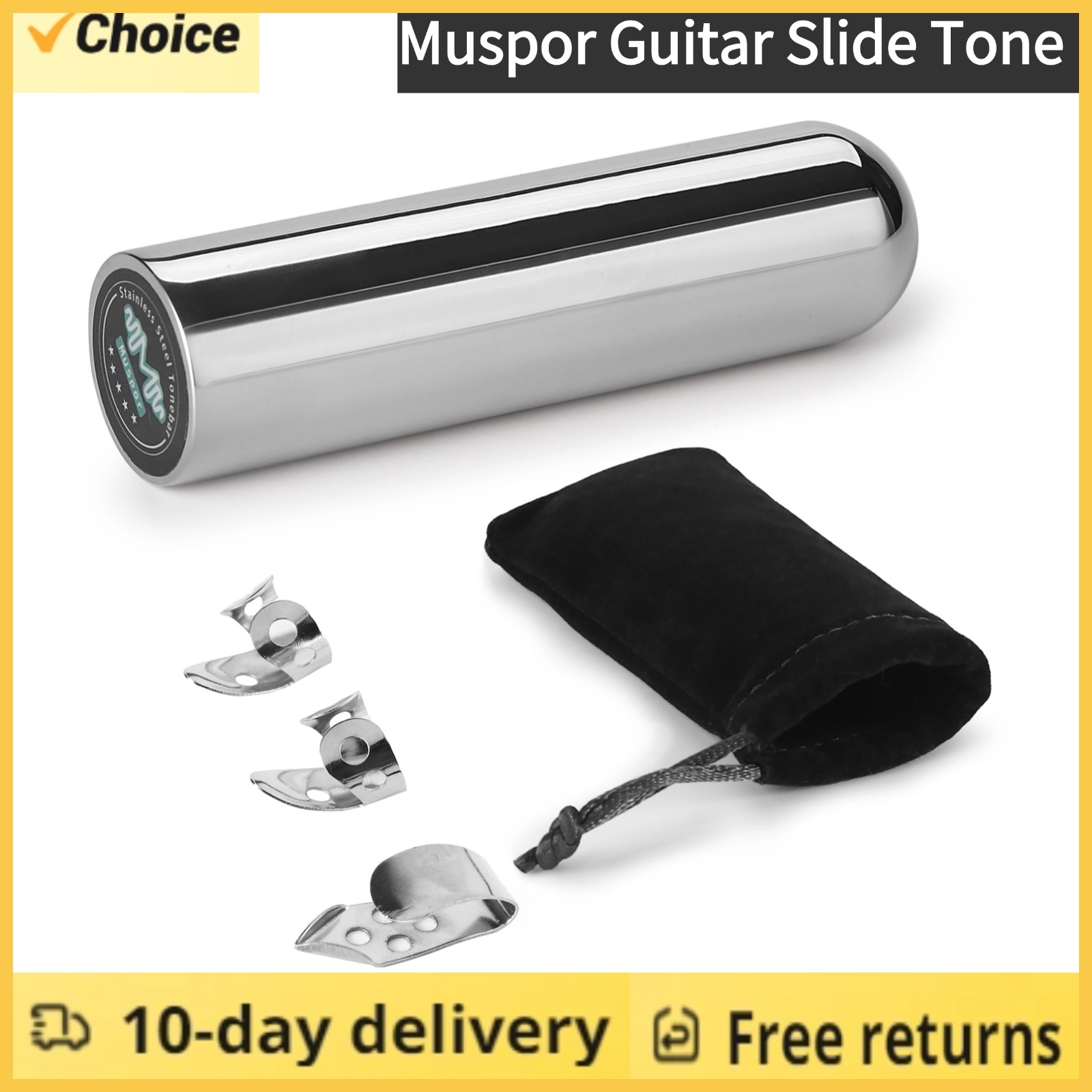 Guitar Slide Tube - Muspor Guitar Slide Tone Bar Stainless