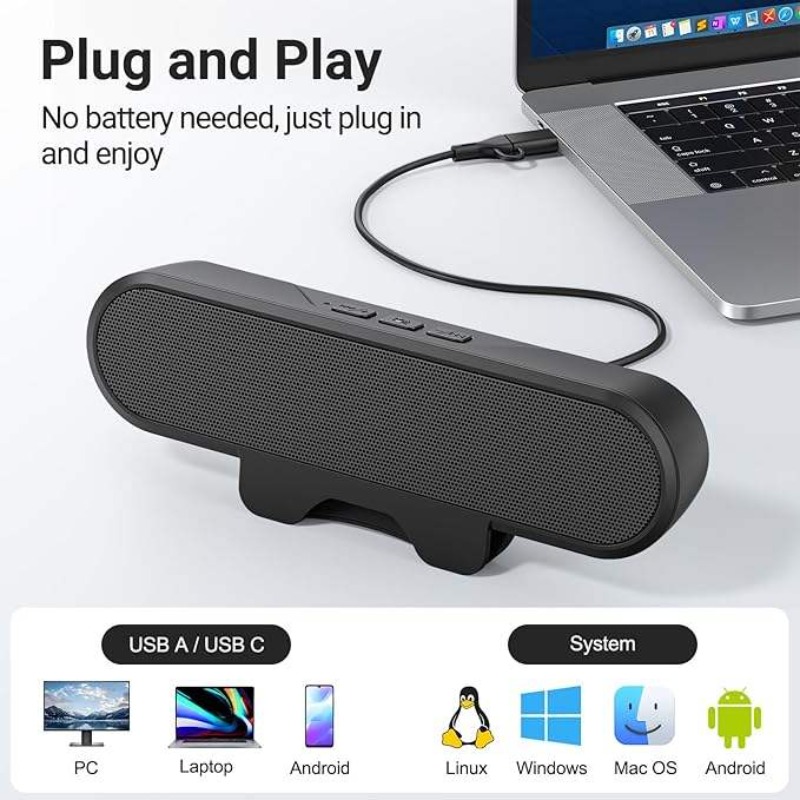 Portable Clip-on USB Soundbar  - Audio Music Online Mp3 评论和价格