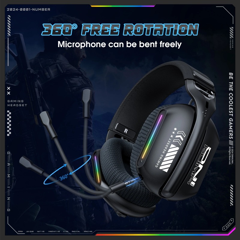 ONIKUMA GT808 Wireless Gaming  - Contact Pickup Mic 评论和价格