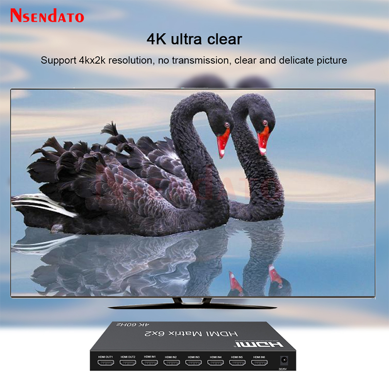 6x2 HDMI Matrix Switch 4K 60Hz - Audio Music Splitter 评论和价格