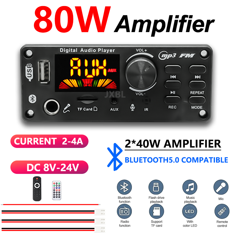 80W Bluetooth 5.0 MP3 Decoder  - Audio Music Car 评论和价格