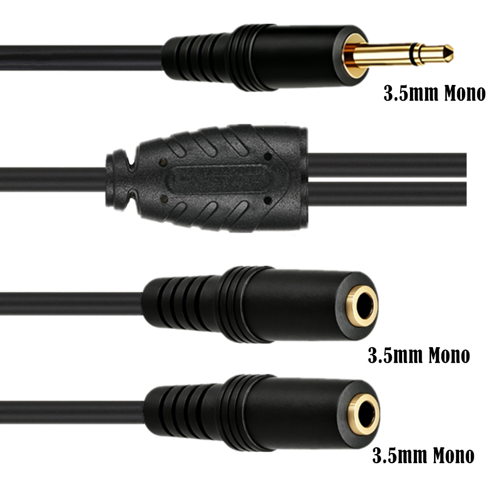 3.5mm TS Mono Male To Dual 3.5 - Audio Music Splitter 评论和价格