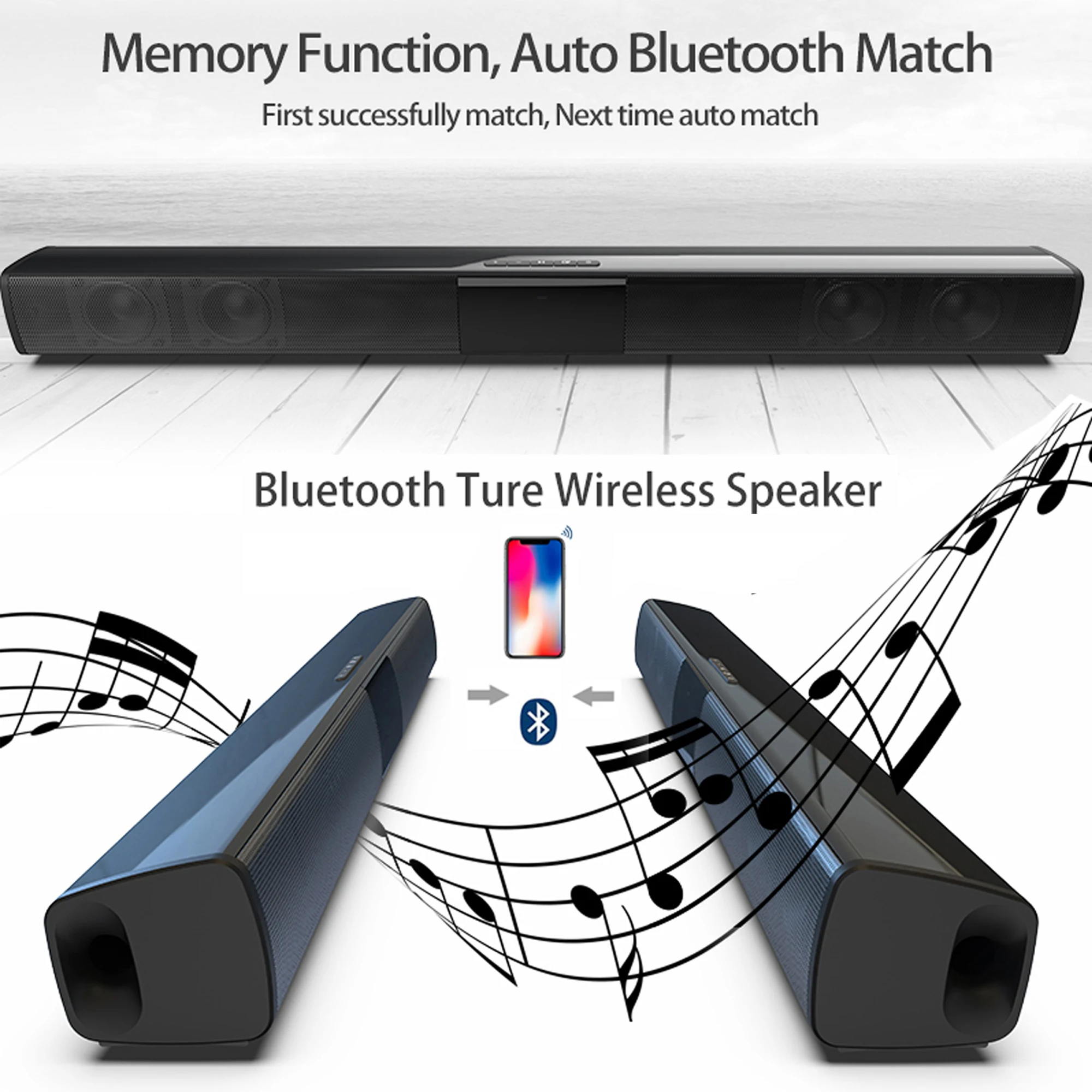 40W High Power Soundbar for TV - Audio Music Game 评论和价格