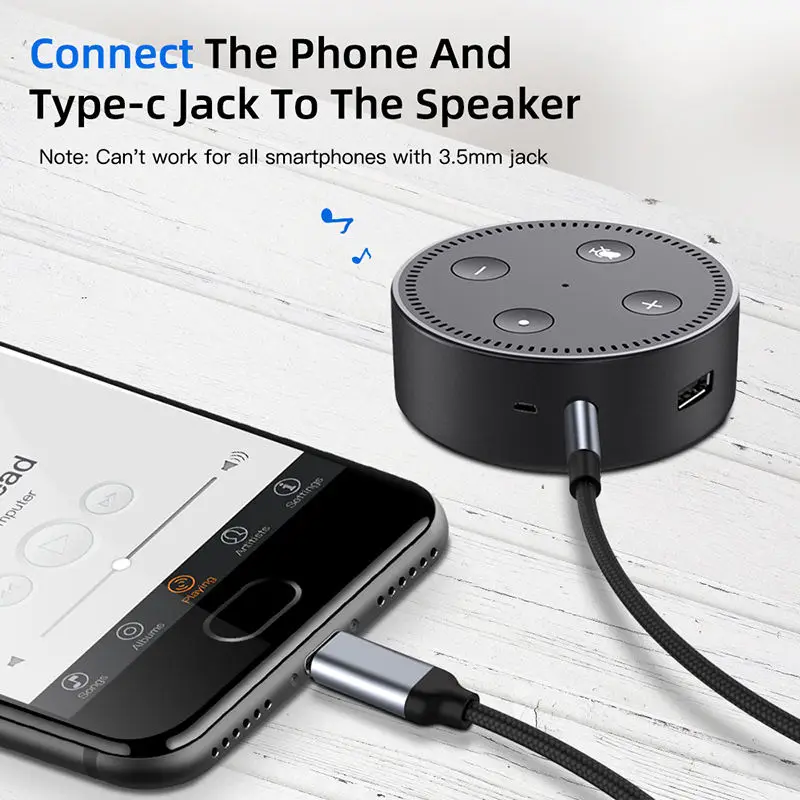AUX Audio Cable USB C to 3.5mm - Contact Pickup Mic 评论和价格